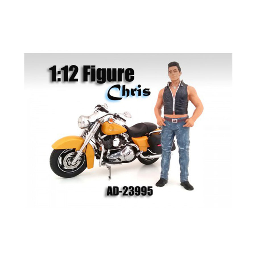 Biker Chris Figure For 1:12 Scale Motorcycles By American Diorama 23995