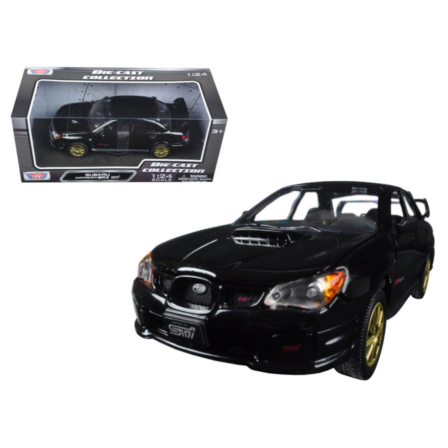 Subaru Impreza Wrx Sti Black 1/24 Diecast Model Car By Motormax 73330bk