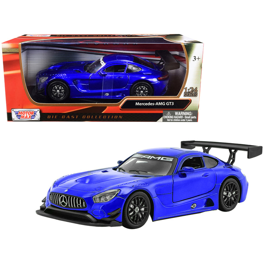 Mercedes Amg Gt3 Bright Blue 1/24 Diecast Model Car By Motormax 73386bl