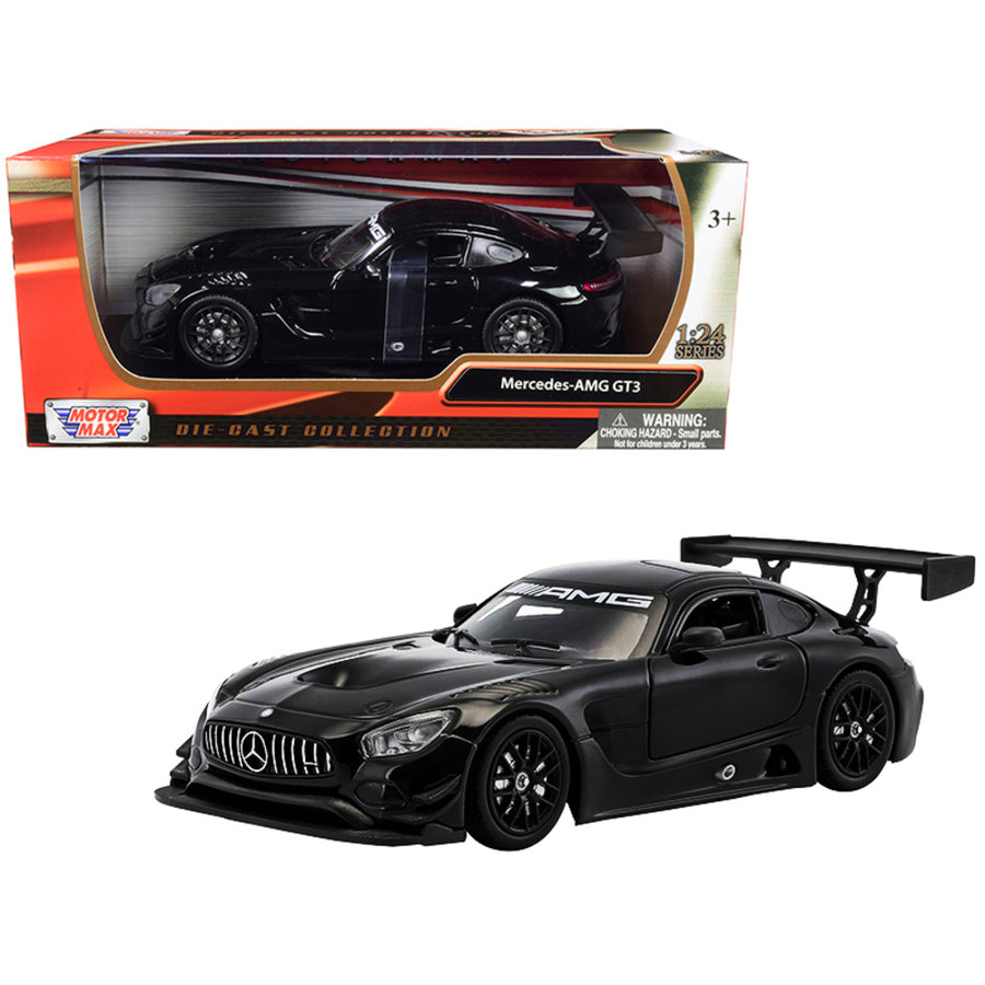 Mercedes Amg Gt3 Black 1/24 Diecast Model Car By Motormax 73386bk
