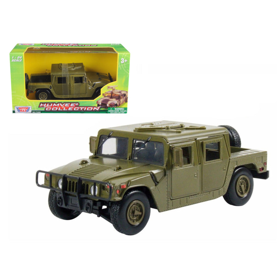 Humvee Military Cargo/troop Carrier Green 1/24 Diecast Model Car By Motormax 73294grn