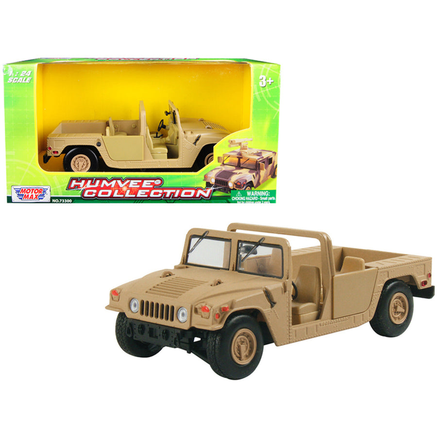Humvee Military Base Platform Brown 1/24 Diecast Model Car By Motormax 73296brn