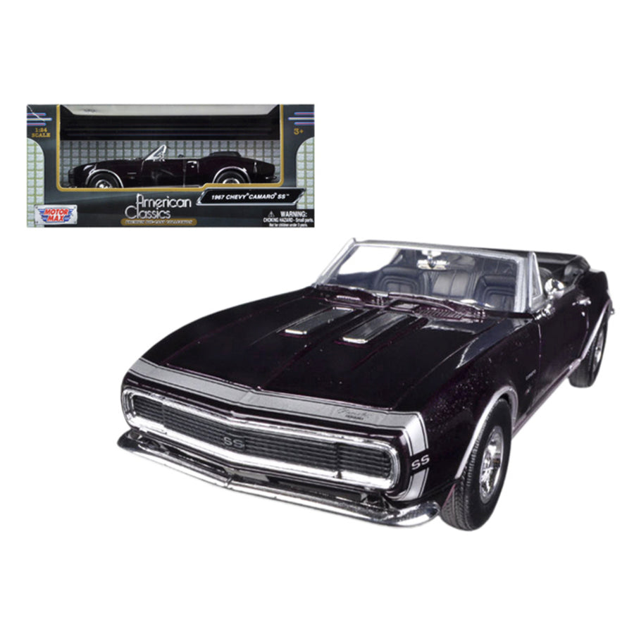 1967 Chevrolet Camaro Ss Convertible Burgundy 1/24 Diecast Car Model By Motormax 73301bur