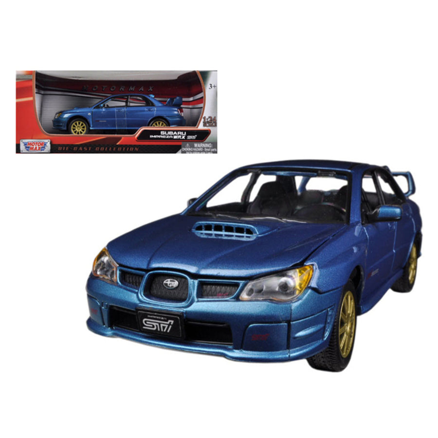 Subaru Impreza Wrx Sti Blue 1/24 Diecast Car Model By Motormax 73330bl