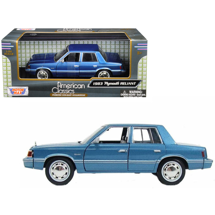 1983 Plymouth Reliant Blue 1/24 Diecast Model Car By Motormax 73336bl