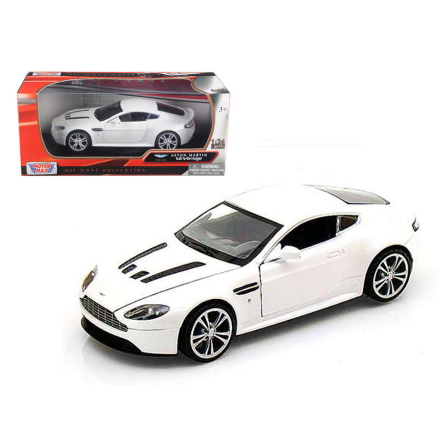 Aston Martin V12 Vantage Pearl White 1/24 Diecast Car Model By Motormax 73357w