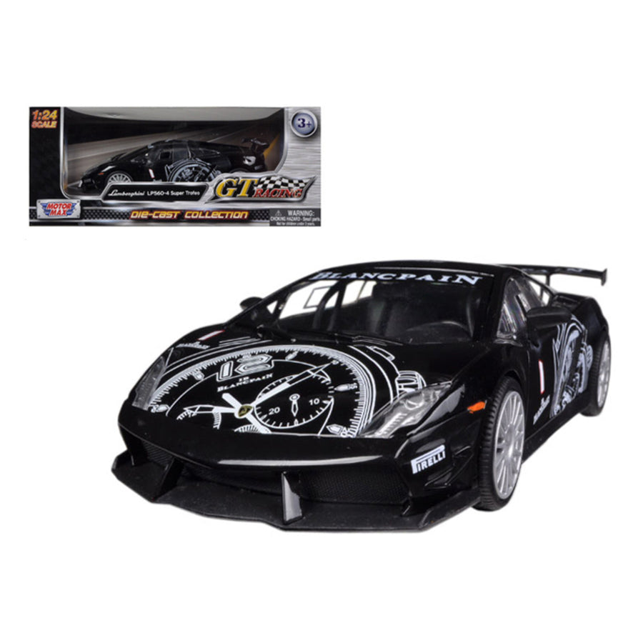 Lamborghini Gallardo Lp560-4 Black Super Trofeo Gt Racing 1/24 Diecast Car Model By Motormax 73363bk
