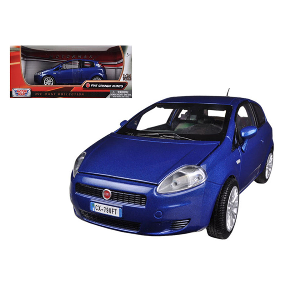 Fiat Grande Punto Blue 1/24 Diecast Car Model By Motormax 73377bl
