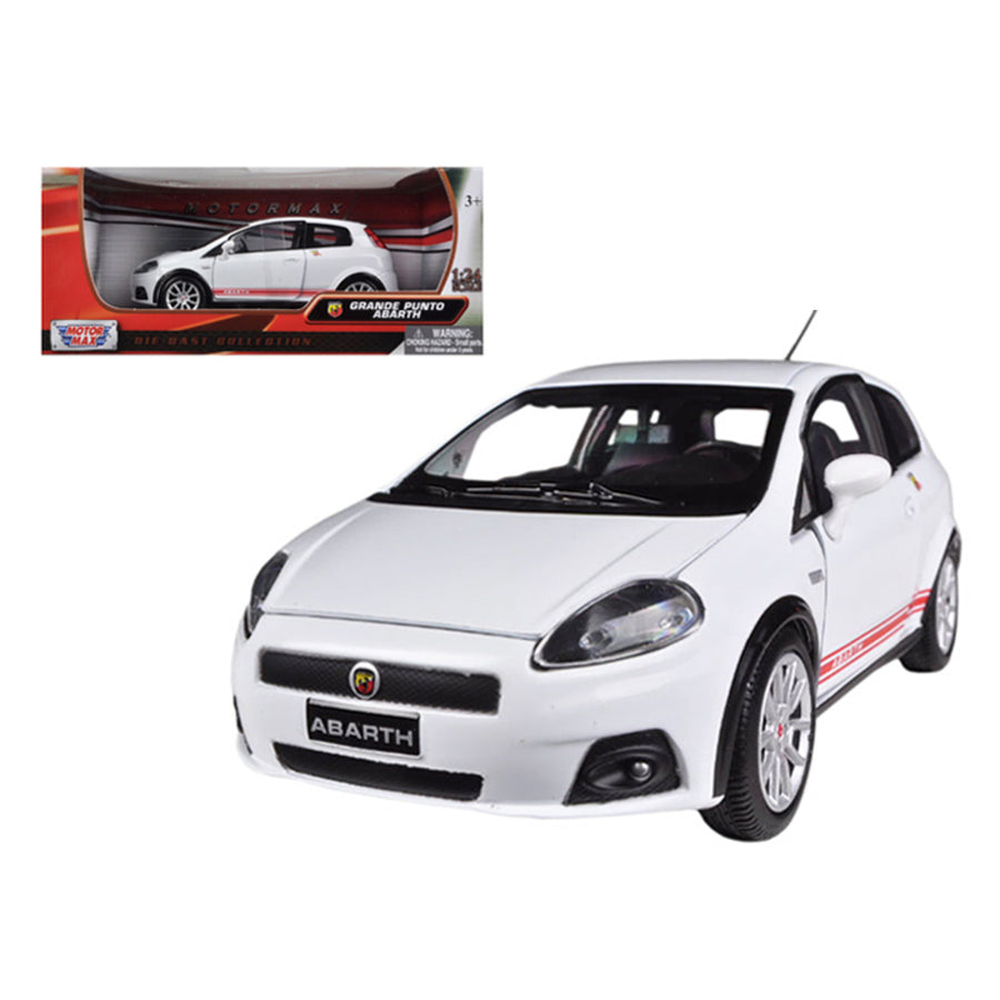 Fiat Grande Punto Abarth White 1/24 Diecast Car Model By Motormax 73381w