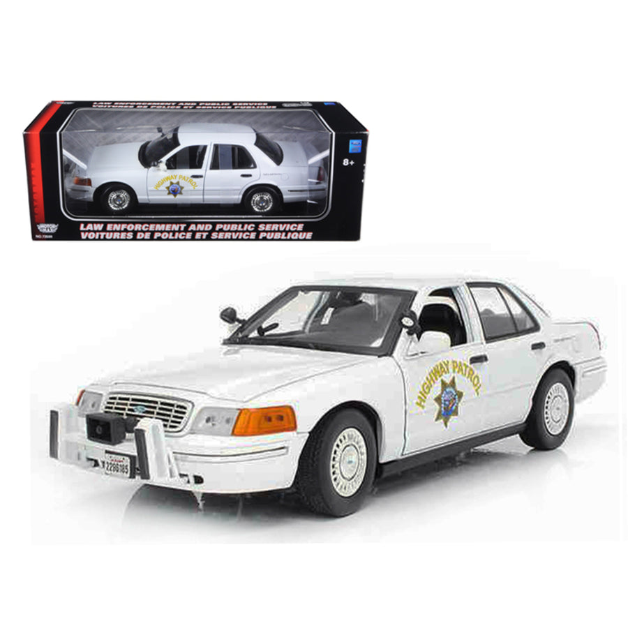 Ford Crown Victoria California Highway Patrol Car White 1/18 Diecast Model Car By Motormax 73524w