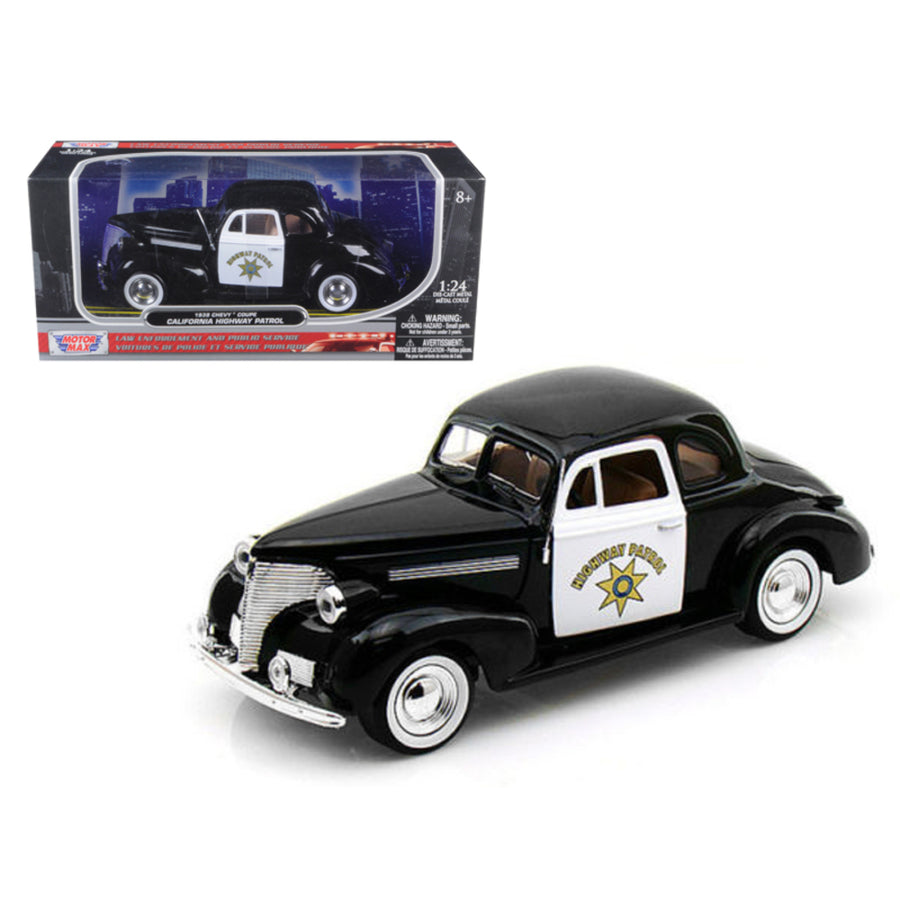 1939 Chevrolet Coupe California Highway Patrol Chp 1/24 Diecast Car Model By Motormax 76453
