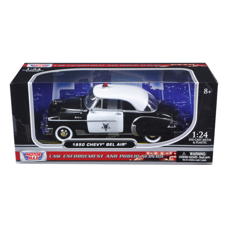 1950 Chevrolet Bel Air Police 1/24 Diecast Model Car By Motormax 76931