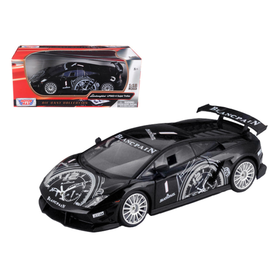 Lamborghini Gallardo Lp560-4 Super Trofeo Black 1/18 Diecast Model Car By Motormax 79153bk