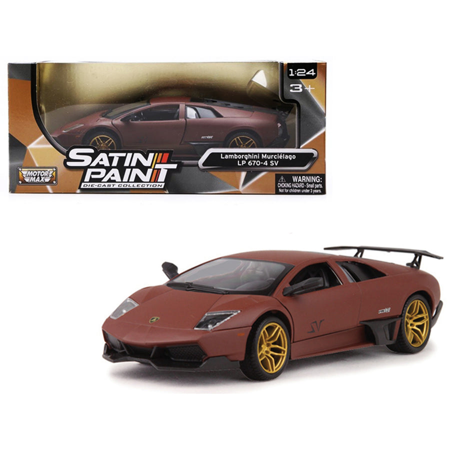 Lamborghini Murcielago Lp 670-4 Sv Matte Brown 1/24 Diecast Model Car By Motormax 79503br