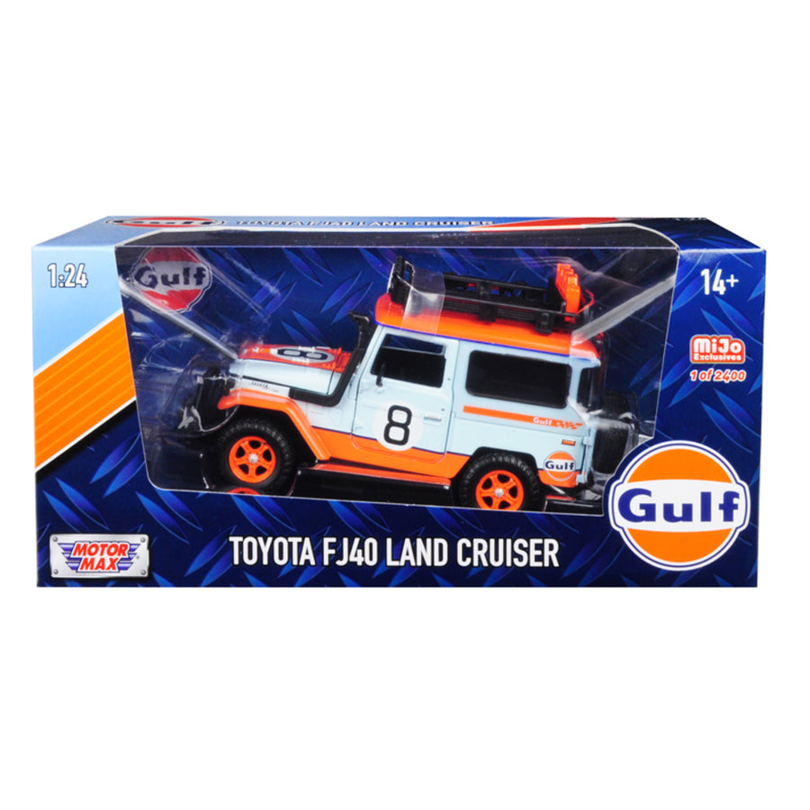 Toyota Fj40 Land Cruiser #8 Gulf Oil  White Limited Edition To 2,400 Pieces Worldwide 1/24 Diecast Model Car By Motormax 79658