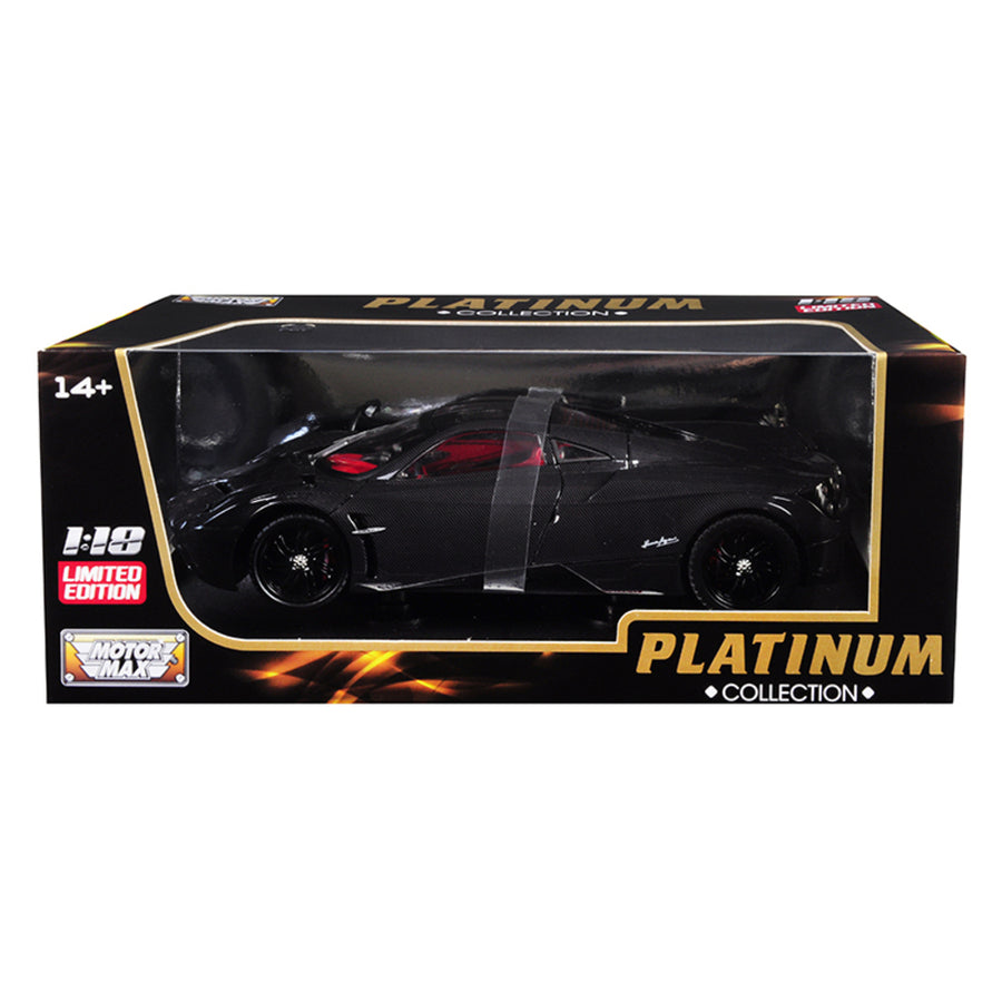 Pagani Huayra Carbon With Red Interior 1/18 Diecast Model Car By Motormax 79996