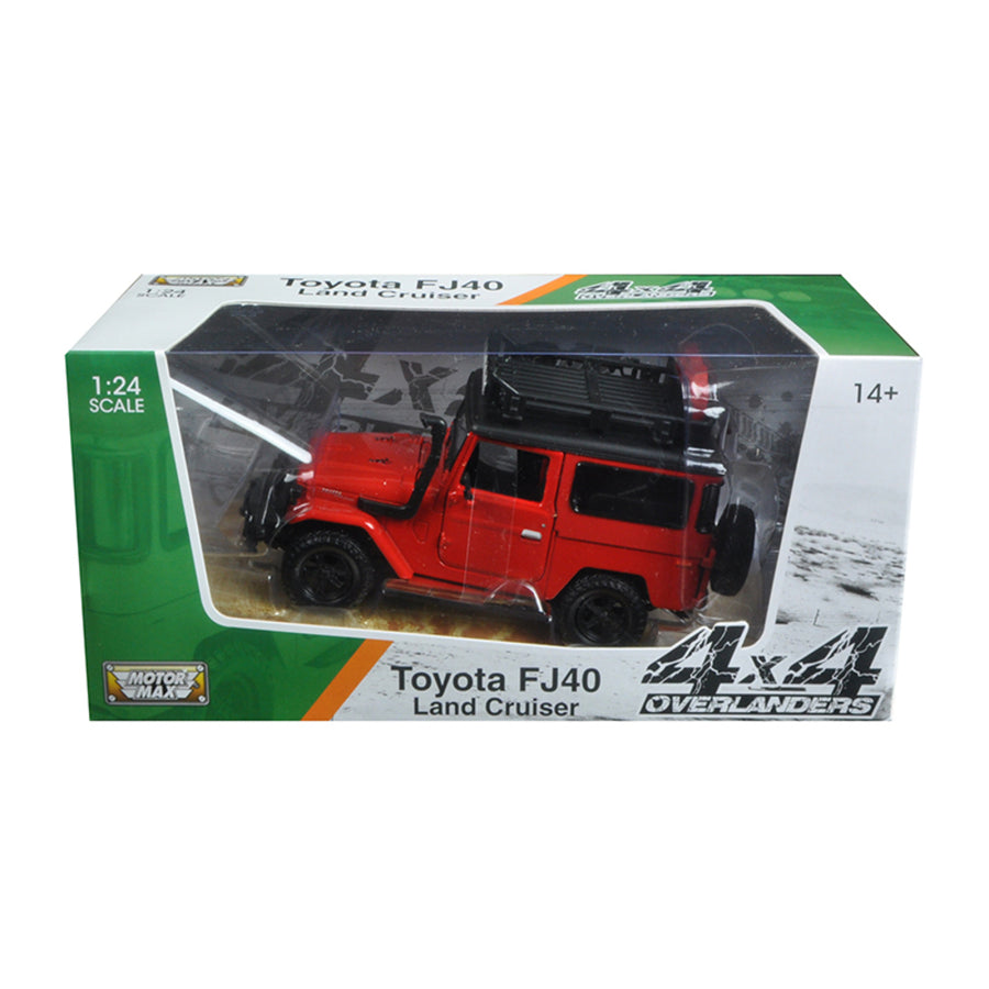 Toyota Fj40 Land Cruiser Red 4x4 Overlanders Series 1/24 Diecast Model Car By Motormax 79137rd