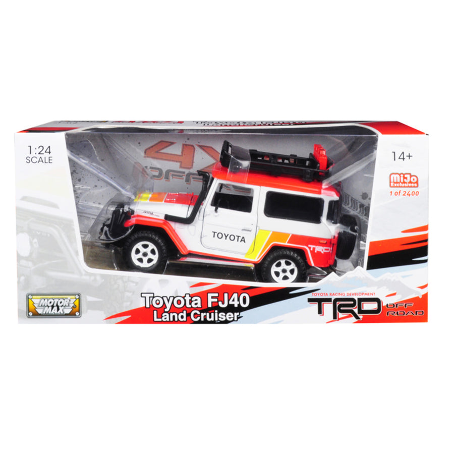Toyota Fj40 Land Cruiser Trd White Limited Edition To 2,400 Pieces Worldwide 1/24 Diecast Model Car By Motormax 79137trd