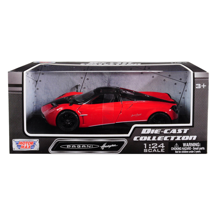 Pagani Huayra Red With Black Wheels 1/24 Diecast Model Car By Motormax 79312crd