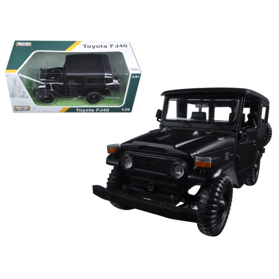 Toyota Fj40 Matt Black 1/24 Diecast Model Car By Motormax 79323mbk