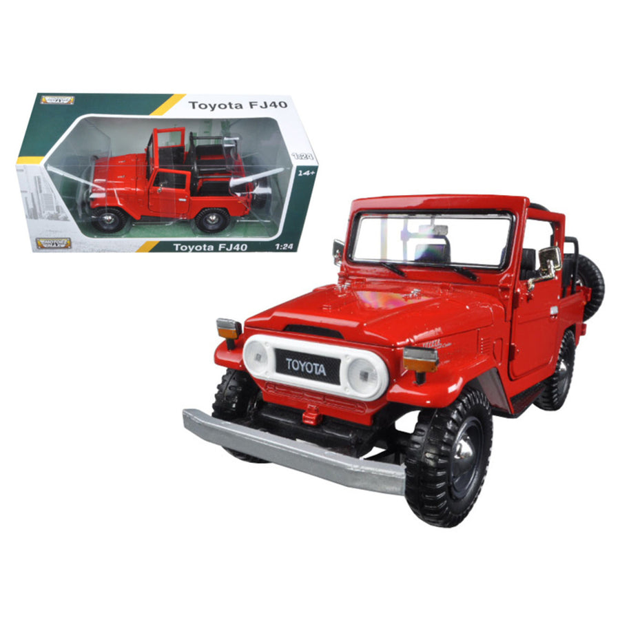 Toyota Fj40 Convertible Red 1/24 Diecast Model Car By Motormax 79330r
