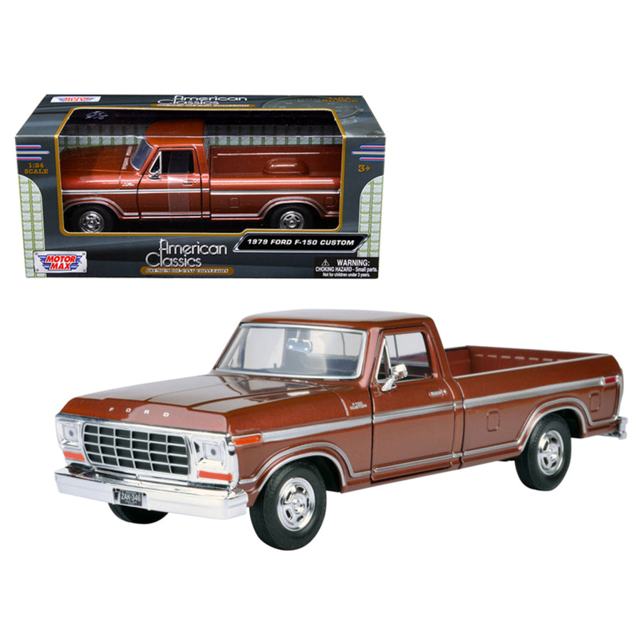 1979 Ford F-150 Pickup Truck Brown 1/24 Diecast Model Car By Motormax 79346br