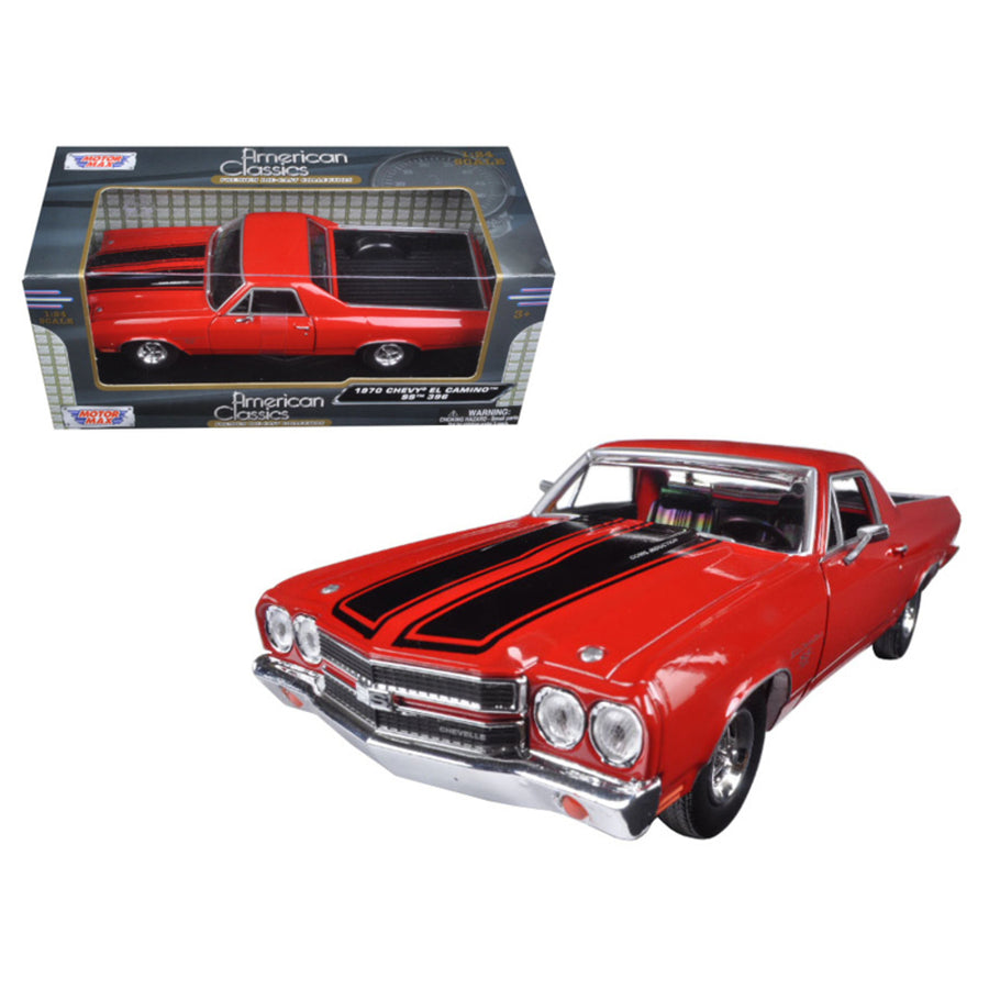 1970 Chevrolet El Camino Ss 396 Red 1/24 Diecast Model Car By Motormax 79347rd