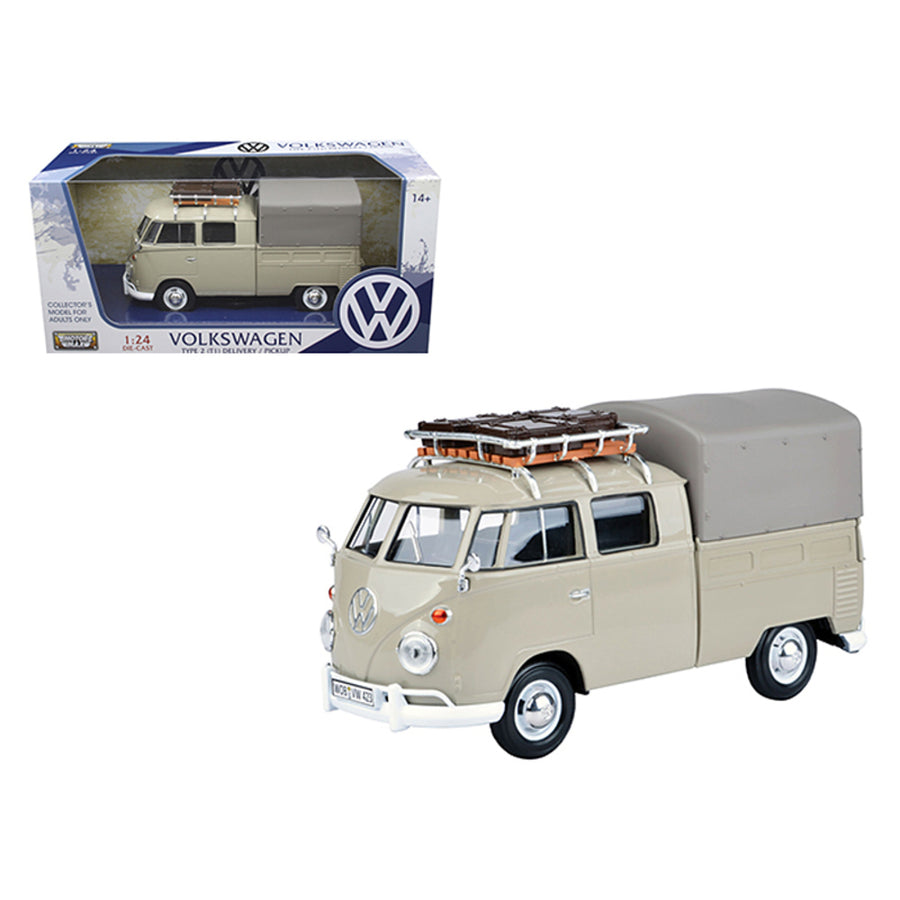 Volkswagen Type 2 (t1) Delivery Pickup Truck Beige 1/24 Diecast Model Car By Motormax 79553bg