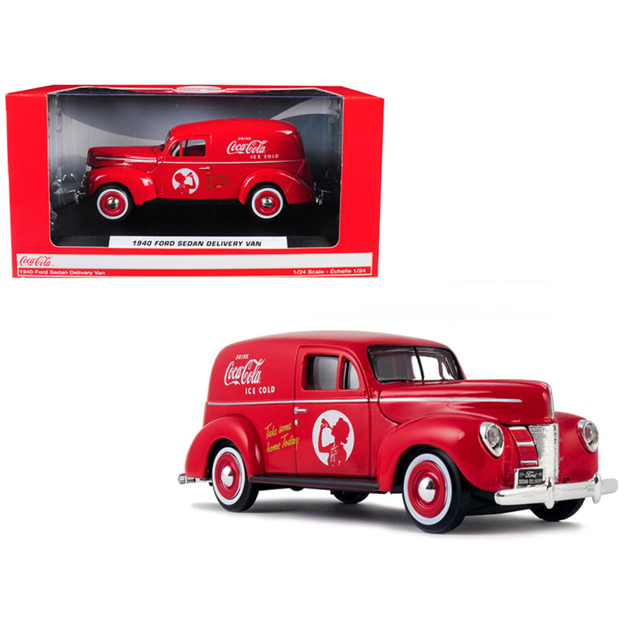 1940 Ford Sedan Delivery Van Coca-cola Red 1/24 Diecast Model Car By Motorcity Classics 424194