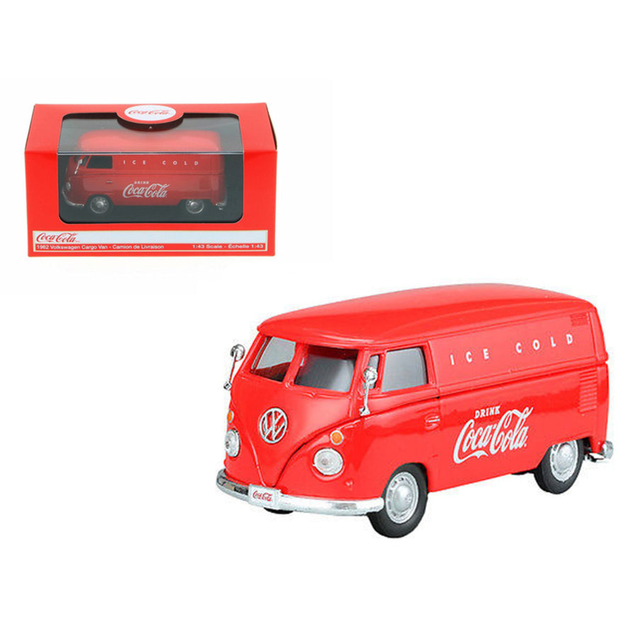 1962 Volkswagen Coca Cola Cargo Van Red 1/43 Diecast Model By Motorcity Classics 430004
