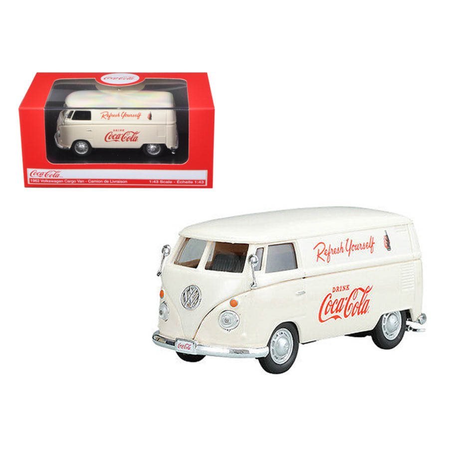 1962 Volkswagen Coca-cola Cargo Van Cream 1/43 Diecast Model By Motorcity Classics 430005