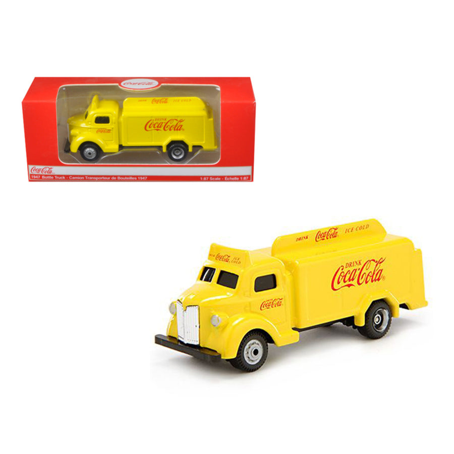 1947 Coca Cola Delivery Bottle Truck Yellow 1/87 Diecast Model By Motorcity Classics Mcc439954