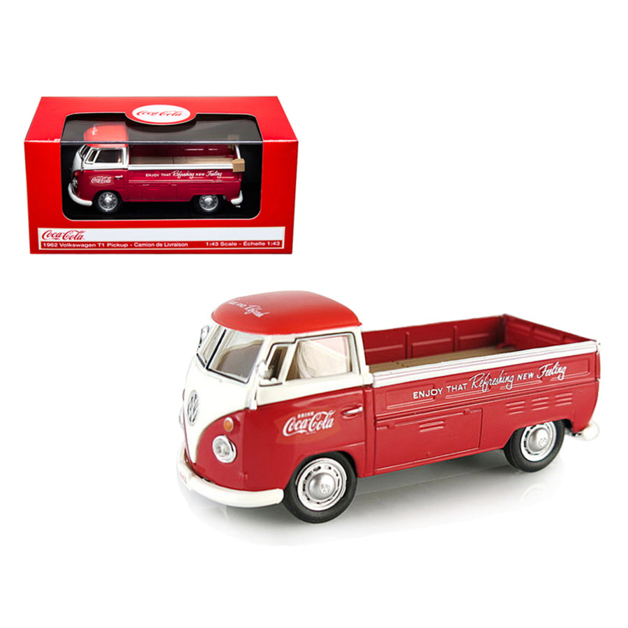 Volkswagen T1 Pickup Truck Coca Cola Red 1/43 Diecast Car Model By Motorcity Classics Mcc440546