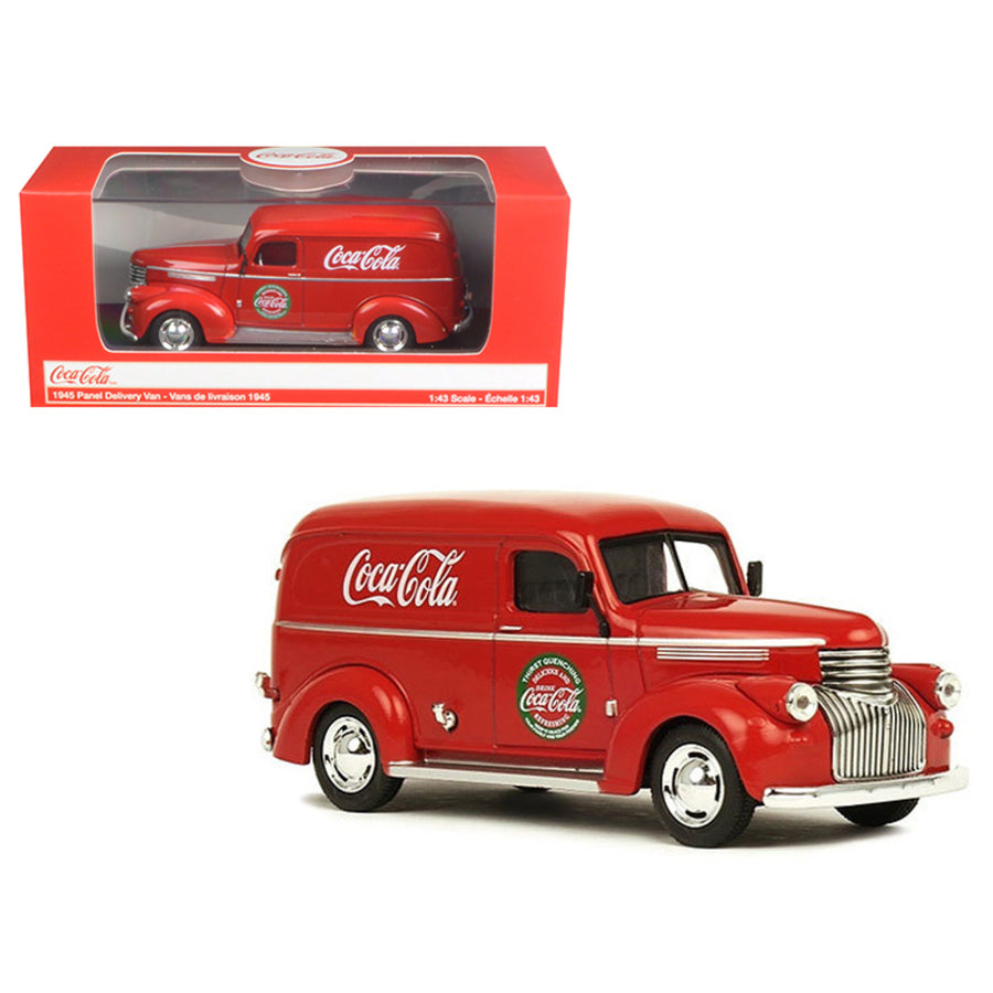 1945 Coca-cola Panel Delivery Van Red 1/43 Diecast Model Car By Motorcity Classics 443045