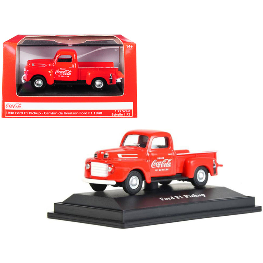 1948 Ford F1 Pickup Truck Coca-cola Red 1/72 Diecast Model Car By Motorcity Classics 472001