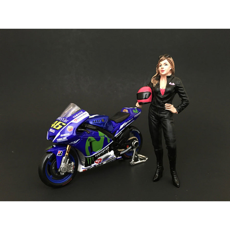 Female Biker Figure For 1:18 Scale Models By American Diorama 77438