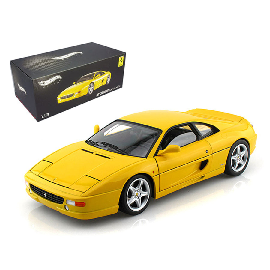 Ferrari F355 Berlinetta Yellow Elite Edition 1/18 Diecast Car Model By Hotwheels X5479