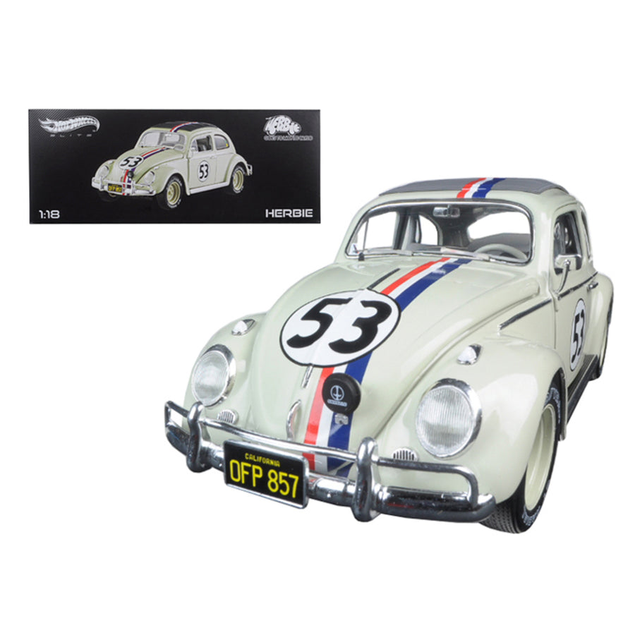 1963 Volkswagen Beetle Herbie Goes To Monte Carlo #53 Elite Edition 1/18 Diecast Model Car By Hotwheels Bly22