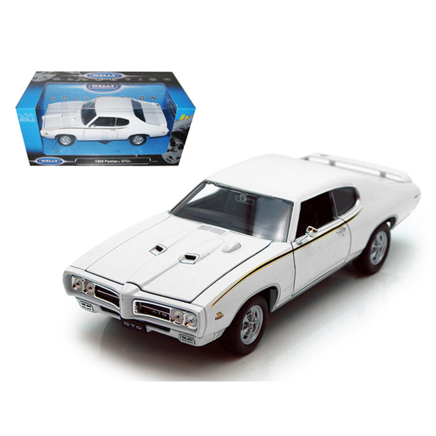 1969 Pontiac Gto Judge White 1/24 Diecast Car By Welly 22501w