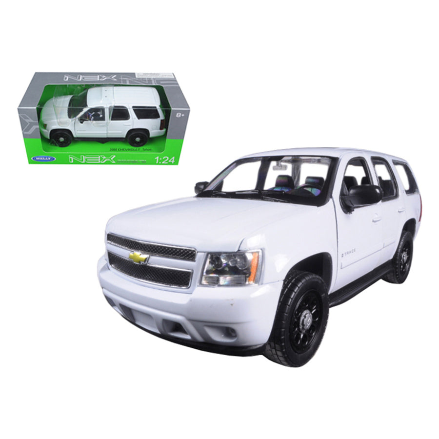 2008 Chevrolet Tahoe Unmarked Police Car White 1/24-1/27 Diecast Model Car By Welly 22509wep
