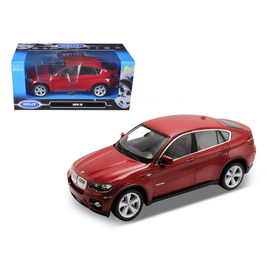 2011 2012 Bmw X6 Red 1/24 Diecast Car Model By Welly 24004r