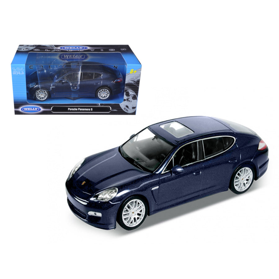 Porsche Panamera S Blue 1/24 Diecast Car Model By Welly 24011bl