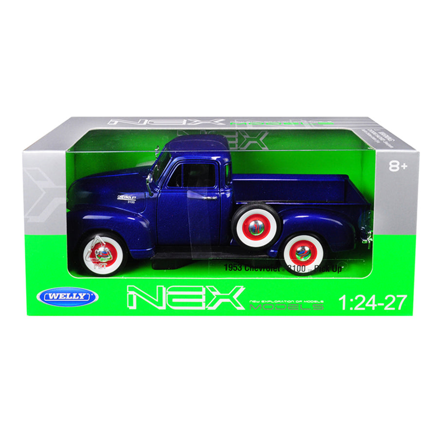 1953 Chevrolet 3100 Pickup Truck Blue 1/24-1/27 Diecast Model Car By Welly W22087bl