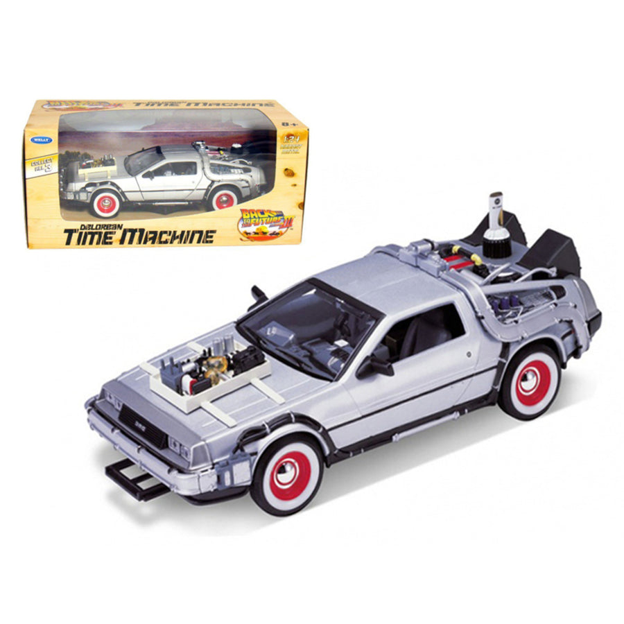Delorean From Movie Back To The Future 3 1/24 Diecast Car By Welly 22444