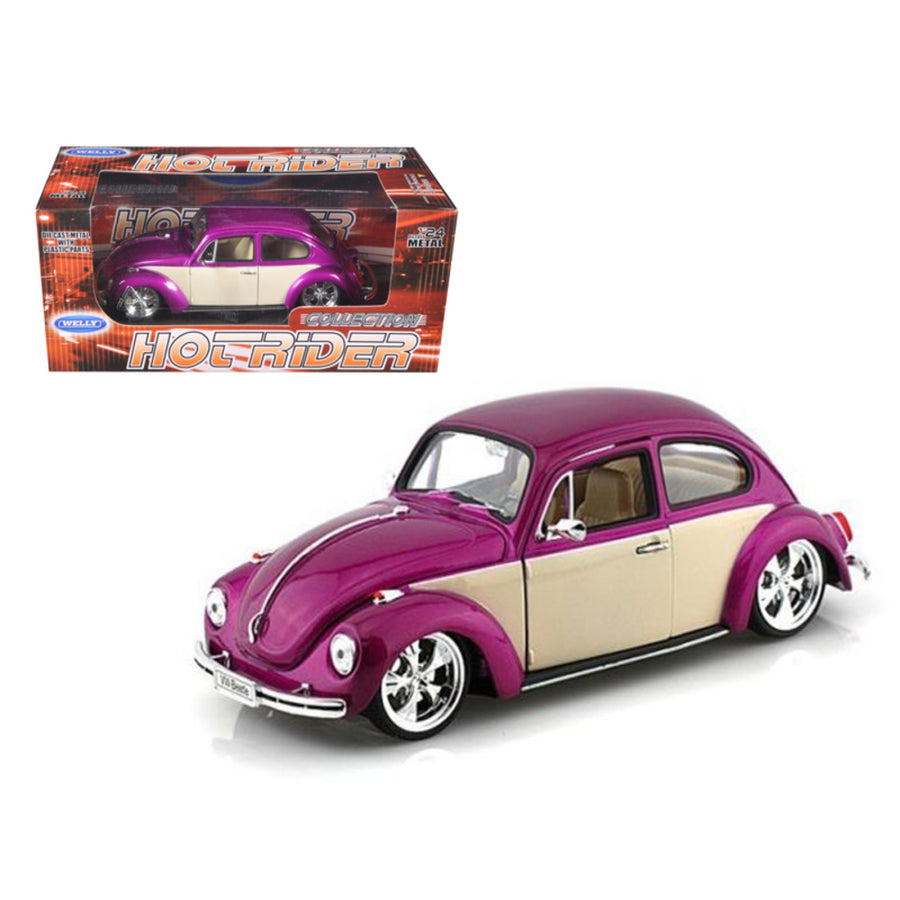 Volkswagen Beetle Low Rider Purple 1/24 Diecast Car Model By Welly 22436lr-pur