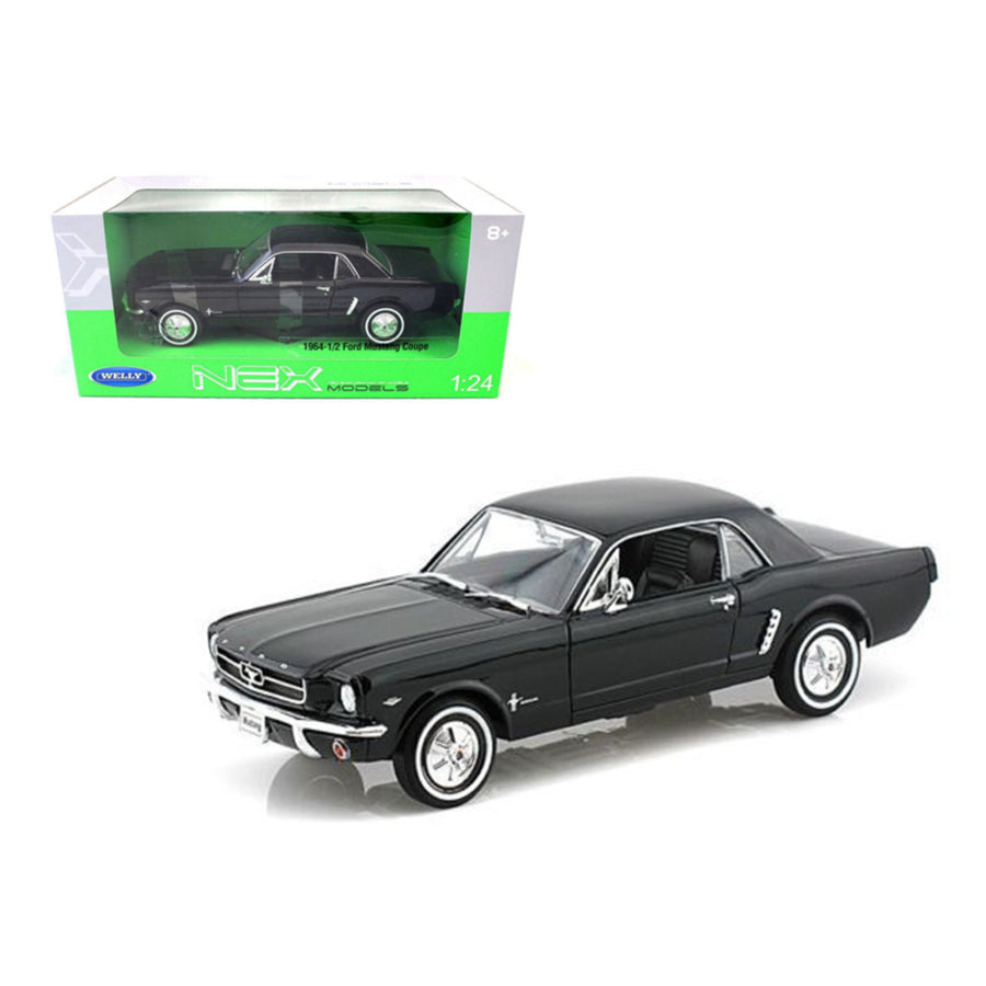 1964 1/2 Ford Mustang Coupe Hard Top Black 1/24-1/27 Diecast Model Car By Welly 22451bk