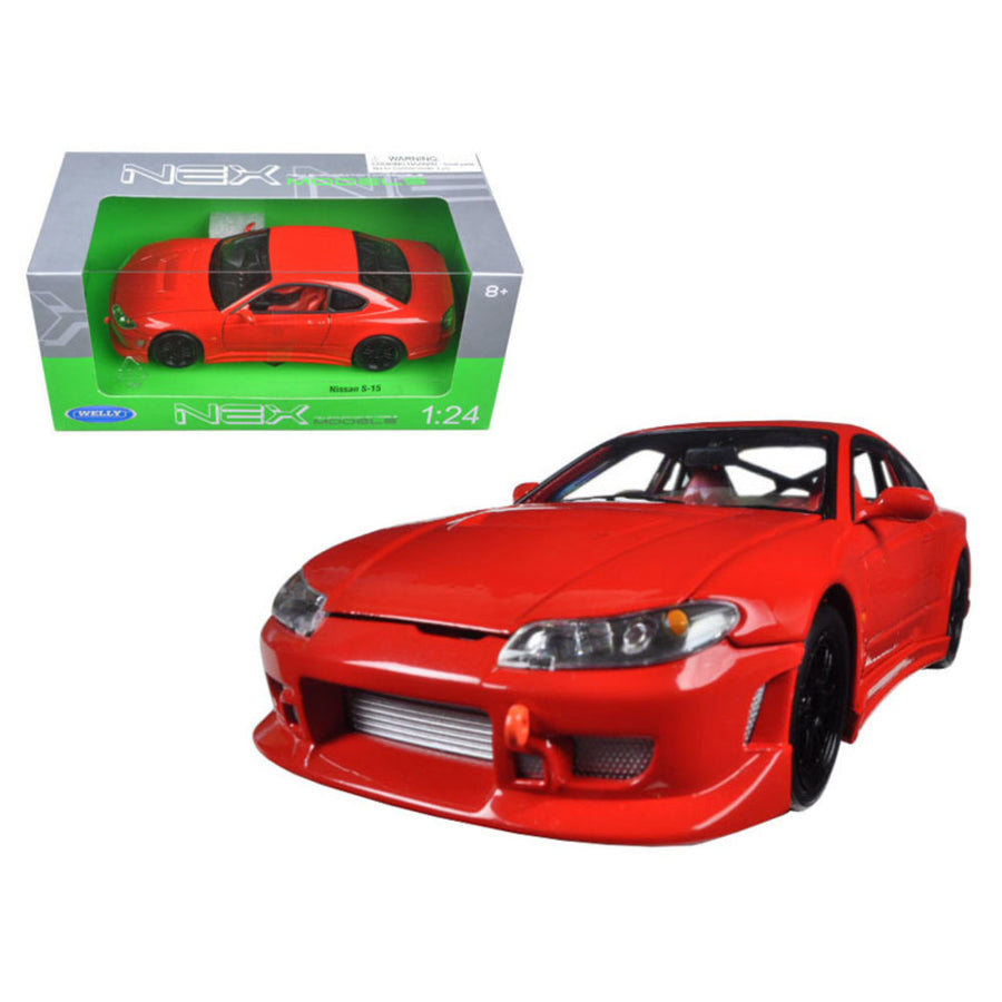 Nissan S-15 Rhd Red 1/24 Diecast Model Car By Welly 22485ns-r