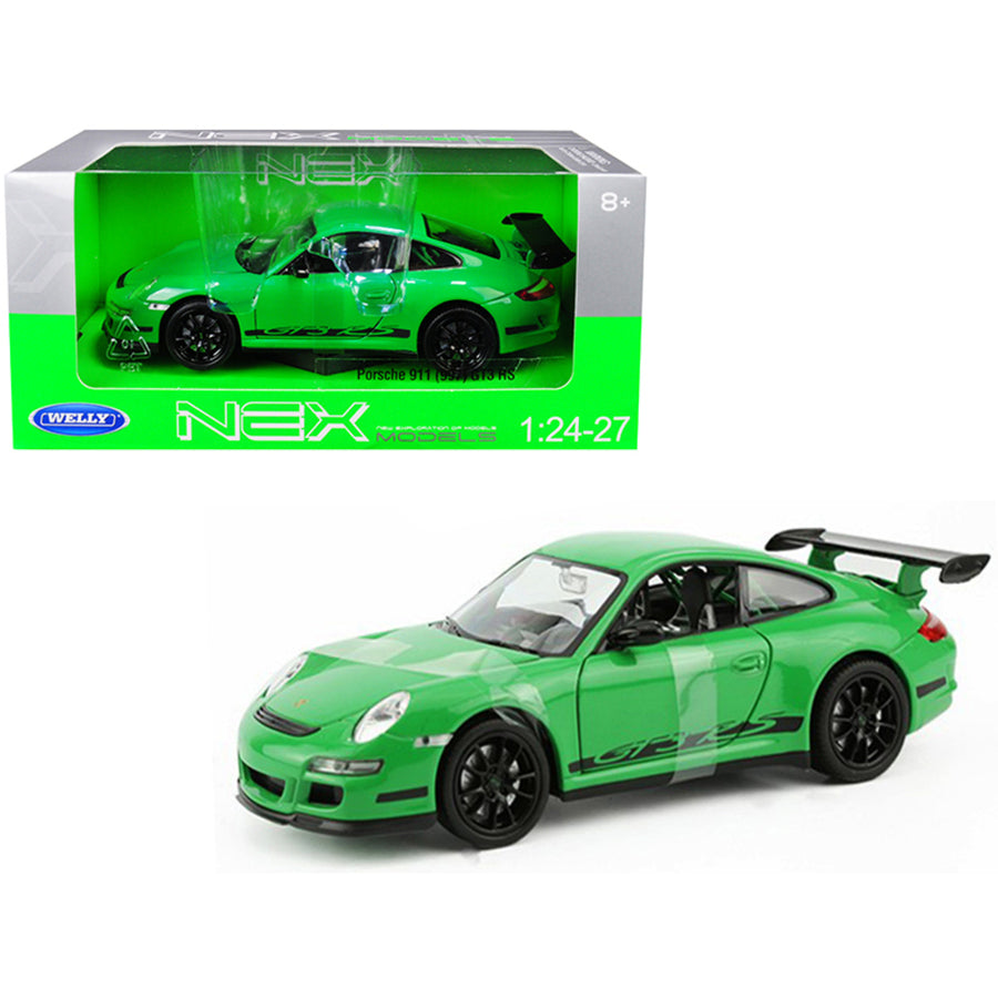 Porsche 911 (997) Gt3 Rs Green 1/24-1/27 Diecast Model Car By Welly 22495grn