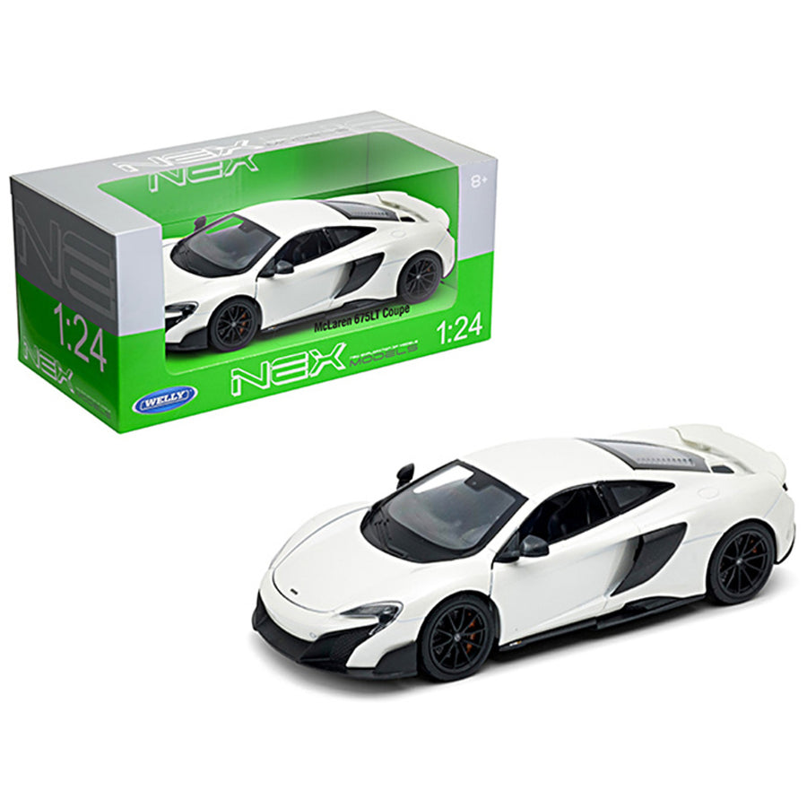 Mclaren 675lt Coupe White 1/24-1/27 Diecast Model Car By Welly 24089w