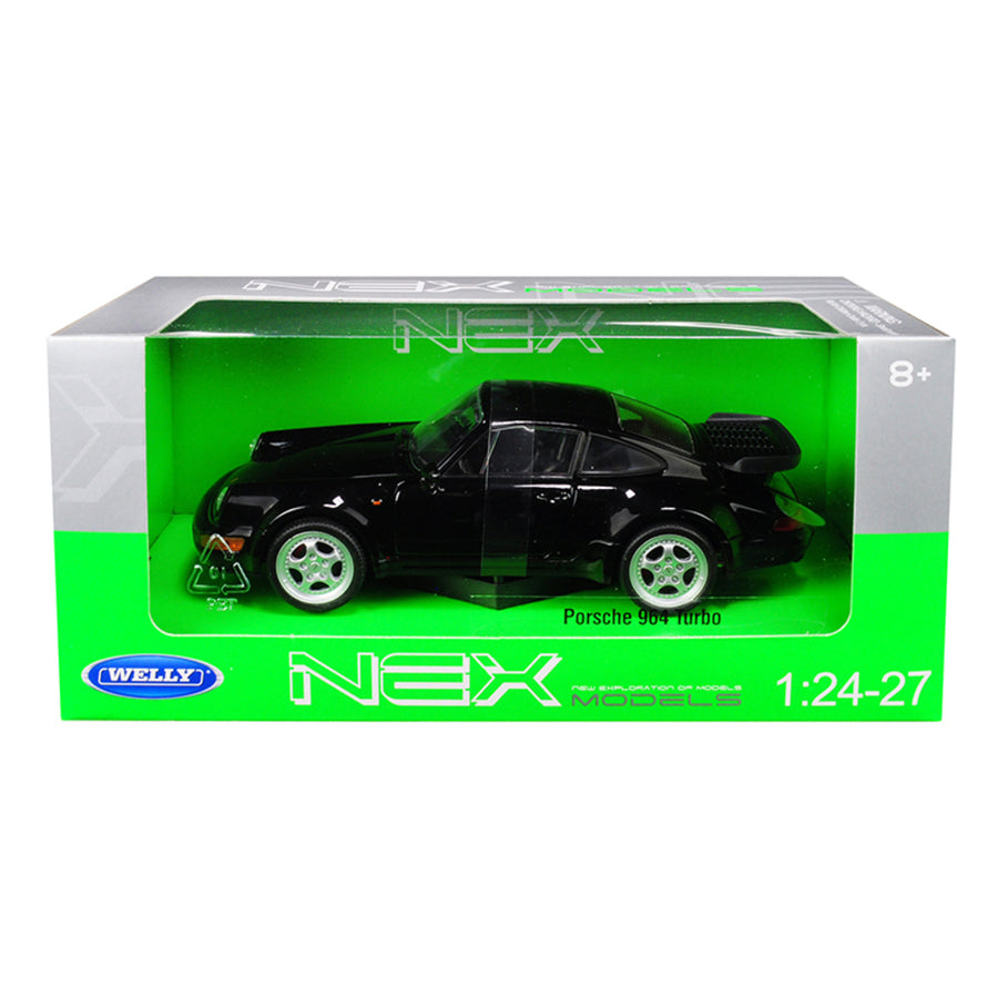 Porsche 964 Turbo Black 1/24-1/27 Diecast Model Car By Welly 24023bk